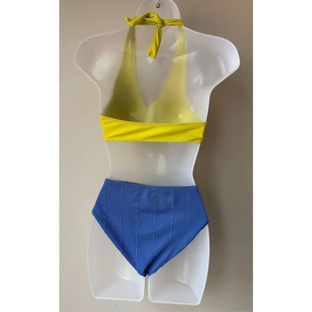 Aerie Twist Halter Bikini Top And Bikini Bottoms Set Size M